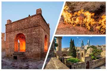 Ateshgah (Temple of fire), Yanardag (Burning mountain), Old Town